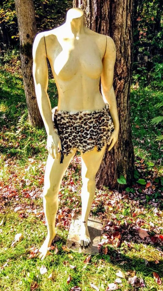 Leopard Print Rabbit Fur Loin Cloth