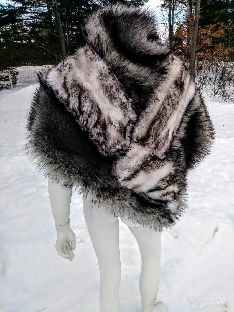 Faux Fur Wolf Shrug/Capelet