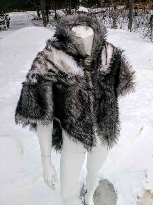 Faux Fur Wolf Shrug/Capelet