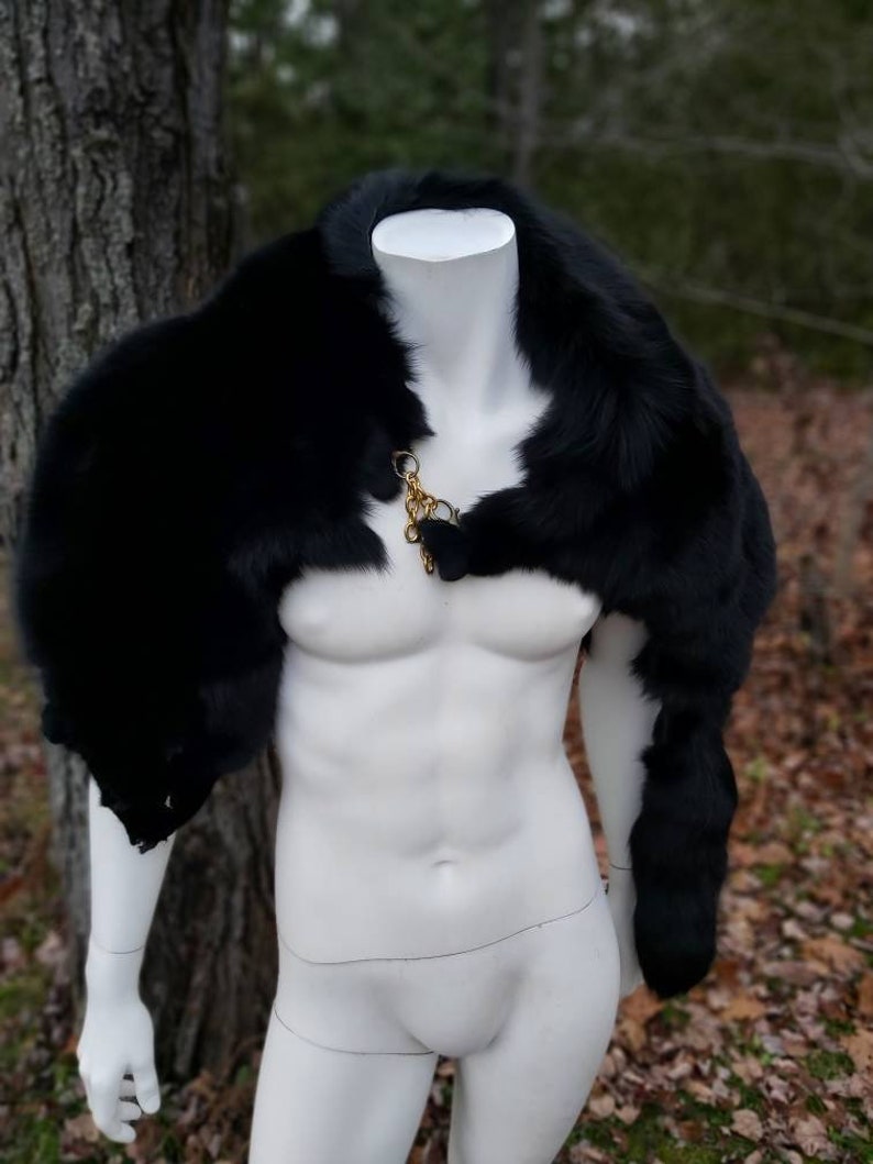 Black Fox Fur Mantle