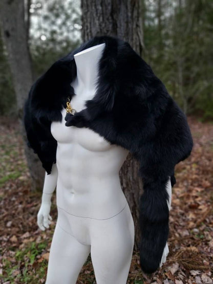 Black Fox Fur Mantle